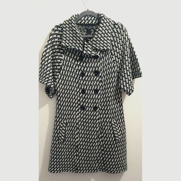 Womens Alexandra Bartlett black/white houndstooth wrap sweater classic - Picture 3 of 12